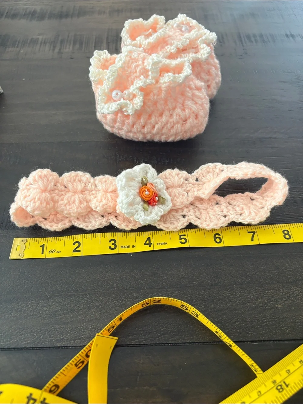 Handmade Baby Girl Pink Crochet Booties